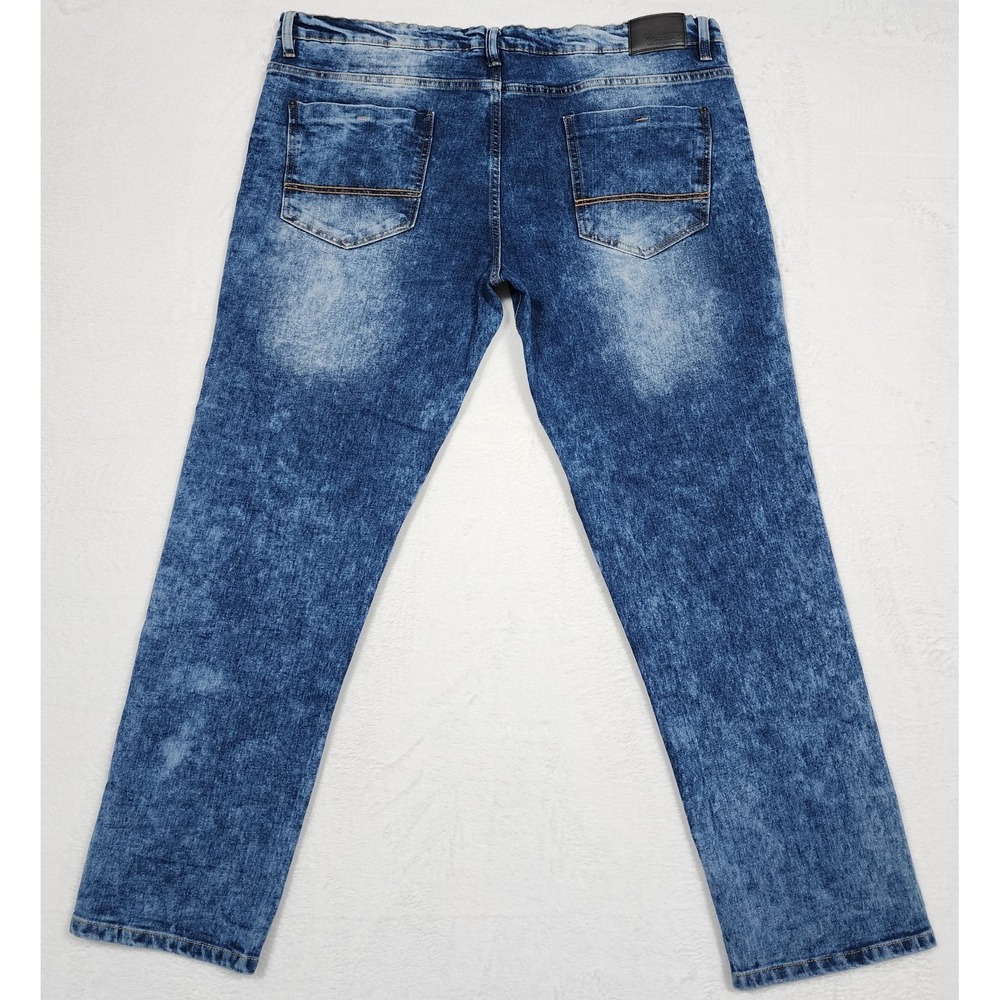 Southpole Skinny Jeans Mens 42x32 Blue Stretch Moto Biker Denim - Picture 2 of 13
